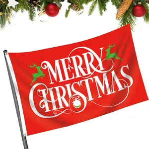 $7  Christmas Flags for Outdoor, 3 x 5 Feet Double Sided Outdoor Flag Merry Christmas Red White  Winter Flag, Christmas Flag, Wear-Resistant Festival Banner for Gardens, Lawns, Yards