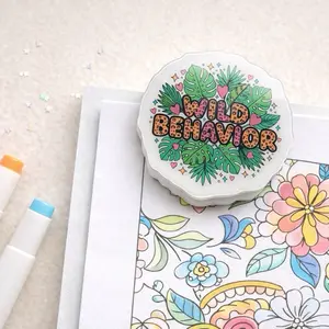 Wild Behavior Acrylic Coloring Page Protector Clip Bookmark 2.5x2.5 Reusable Marker Bleed-Through Prevention for Coloring Books