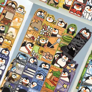 30 Quirky Penguin Bookmarks (Non-Repeating) - Simple, Artistic, Creative Paper Bookmarks, Cards, Book Decoration Cards, Reading Annotation Cards