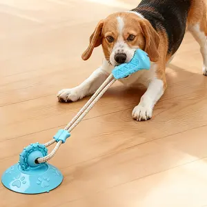 Interactive Dog Toy Suction Cup Chew Ball, Teeth Grinding Food Dispensing Ball, Pet Stress Relief Self-Entertainment, Energy Consuming Pet Supplies