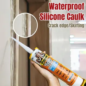 Silicone Sealant Waterproof Anti Leak Caulk for Bathroom Shower & Tub, Fast-Drying Formula for Roof Window Door Kitchen Bath Use