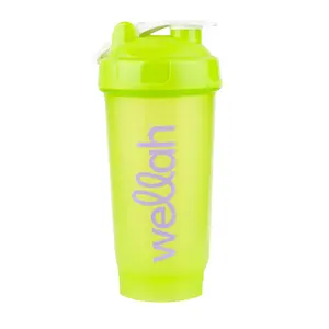 Wellah Shaker Bottle | Leakproof, Reusable, Stylish Green Cup | Clump-Free Mixing for Protein Shakes, Smoothies & Supplements