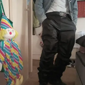 mnml Stacked Leather Pants - Black - TikTok Shop
