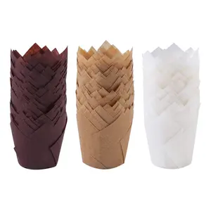 150 Pieces Mini Baking Cups Tulip Baking Cups Cupcake Liners Muffin Liners for Wedding, Birthday, Christmas, Parties
