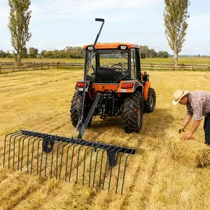 Tow Behind Dethatcher, 60-Inch Tow Dethatcher with 24 Steel Tines, Lawn Dethatcher Rake for ATV or Mower, Tow Behind Lawn Rake with Lift Handle for Leaves, Pine Needles, and Grass