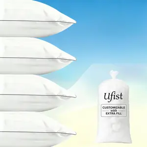 UFIST Hotel Collection Soft Bed Pillows Set of 4, Down Alternative Filling, Adjustable Height, Good Resilience & Breathable Anti-Dirty Design for Multi-Sleeping Positions