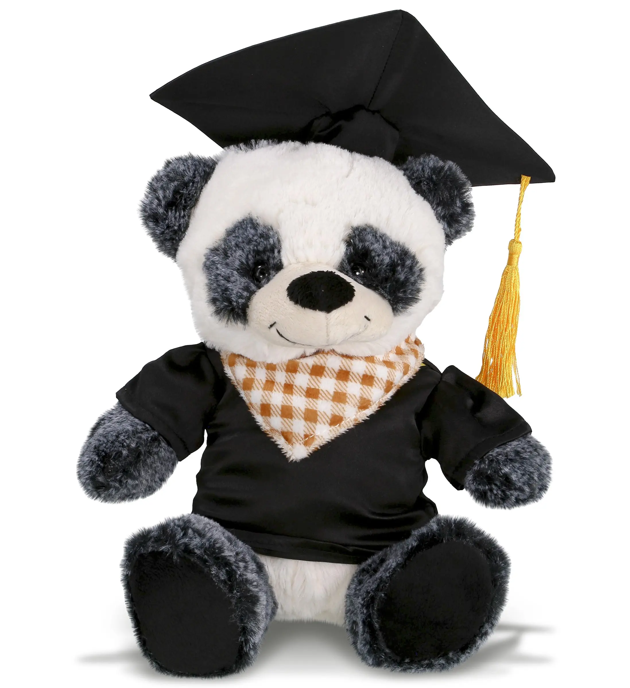 DOLLIBU Polyester Graduation Stuffed Panda Doll - 1 Super Soft Sitting Plush Toy with Removable Cap & Yellow Tassel, 8.5l×5w×9h in, Durable Materials, Realistic Designs, Ideal for Graduation Celebrations