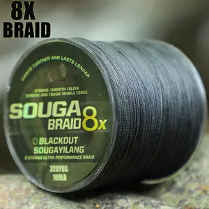Sougayilang 300m 8X Braided Fishing Line Super Power Abrasion Resistant, Zero Stretch Super Strong Superline for Freshwater & Saltwater Fishing - Multi-Colored, Durable High-Quality Gift for Anglers fishing line Fluorocarbon Leader