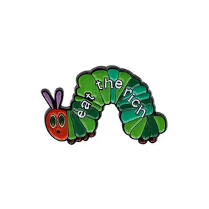 1pc Eat The Rich Enamel Pin Lapel Pins Badges on Backpack Women'S Brooch Clothes Gift Jewelry Fashion Accessories