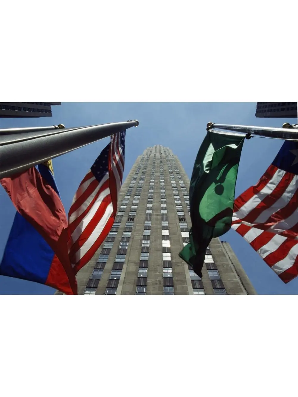 Rockefeller Centre Rca Building & Flags Poster Print, 38 x 24 - Large