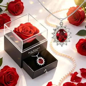 Graduation Gift Box, Luxury Rose Jewelry Box, Perfect for Dates, Parties, Mother's Day, High-End Necklace Set, Surprise Gifts