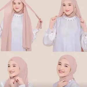 Women's Malaysia-Style Tie-Back Muslim Hijab Scarf - Lightweight Chiffon, Modest Fashion Everyday Accessory