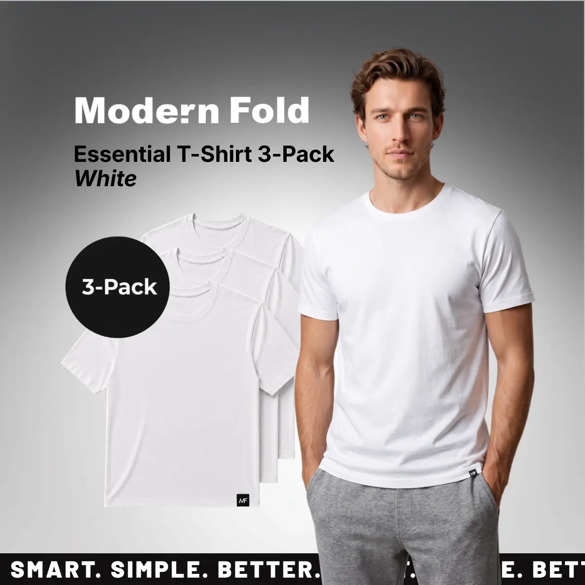 Essential T-Shirt 3-Pack - Relaxed fit, Cotton-poly Fabric Blend, Soft Mens Tee