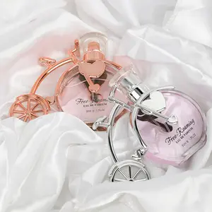 Whimsical Cute Bike Styling Perfume Pink Rich Fragrance Silver Refreshing Oriental Floral Perfume Perfume Spray With Gift Box Packaging Lasting Charming Women's Personal Perfume 50ML