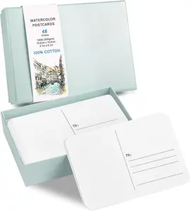 48 Sheets 4x6 Watercolor Postcards, 140lb/300gsm Blank Postcards Watercolor Paper Cards Art Supplies for Painting, DIY, Mailing, Invitations, Greeting Cards (Green)
