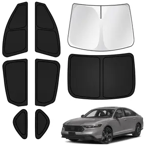Windshield Sun Shade for Honda Accord 2023-2026 Car Window Shades Thicken UV Block and Blackout Privacy Foldable Sunshades 8PCS Accessories Keep Cool Sun Visor Covers