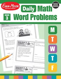 Evan-Moor Daily Word Problems, Grade 3, Homeschooling & Classroom Resource Workbook, Problem-Solving Real Life Math Skills, Reproducible Worksheet ... Fractions, Time (Daily Word Problems Math)
