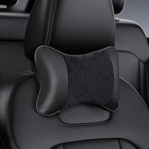 Universal Car Headrest PU Leather Neck Pillow, Soft Comfortable Seat Rest Cushion, Auto Interior Accessories Decorations