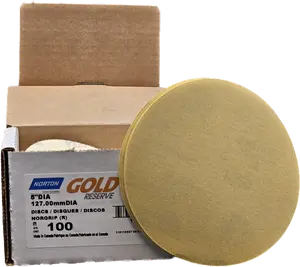 Norton Gold Sanding Discs, 5-Inch NorGrip, Hook and Loop, 100-Count Box