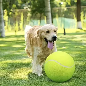 Super Large Pet Tennis Ball, Durable Elastic Dog Toy for Training, Play, Exercise, No Battery Needed, Suitable for All Breeds, Bright, Interactive Training Ball