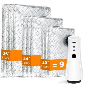 Vacuum Bags for Travel with Rechargeable air Pump, Carry-on Size Compression Packing Bags for Luggage and Suitcase, Space Saver for Clothes and Clothing 9 Combo Travel Size