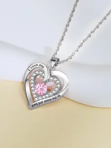 ❤️｜PSA: Can‘t find the right words? Let this necklace speak for you. “I love you” spelled out in diamonds and heart-shaped perfection. 💌 Give her the words she deserves to hear—every single day. #iloveyounecklace #heartdiamondnecklace #loveletterjewelry