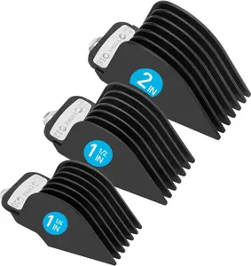for Wahl Clipper Guards Set 10 12 16, Hair Clipper Guards for Wahl Senior Clippers with Metal Clip, 3 Cutting Lengths 2 inch/1.5 inch/1.25 inch, Fits Most Cordless/Cord Wahl Clippers (Black) Comfort Comfort
