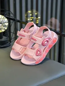 Girls' Comfortable Summer Sandals, Double Strap Sandals, Stylish Design for Daily Wear, Perfect Gift for Kids, Fashionable Footwear