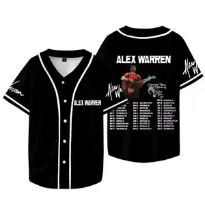 Alex Warren Than Therapy Tour 2025 Baseball Jersey Short Sleeve Unisex Jersey Baseball More Options