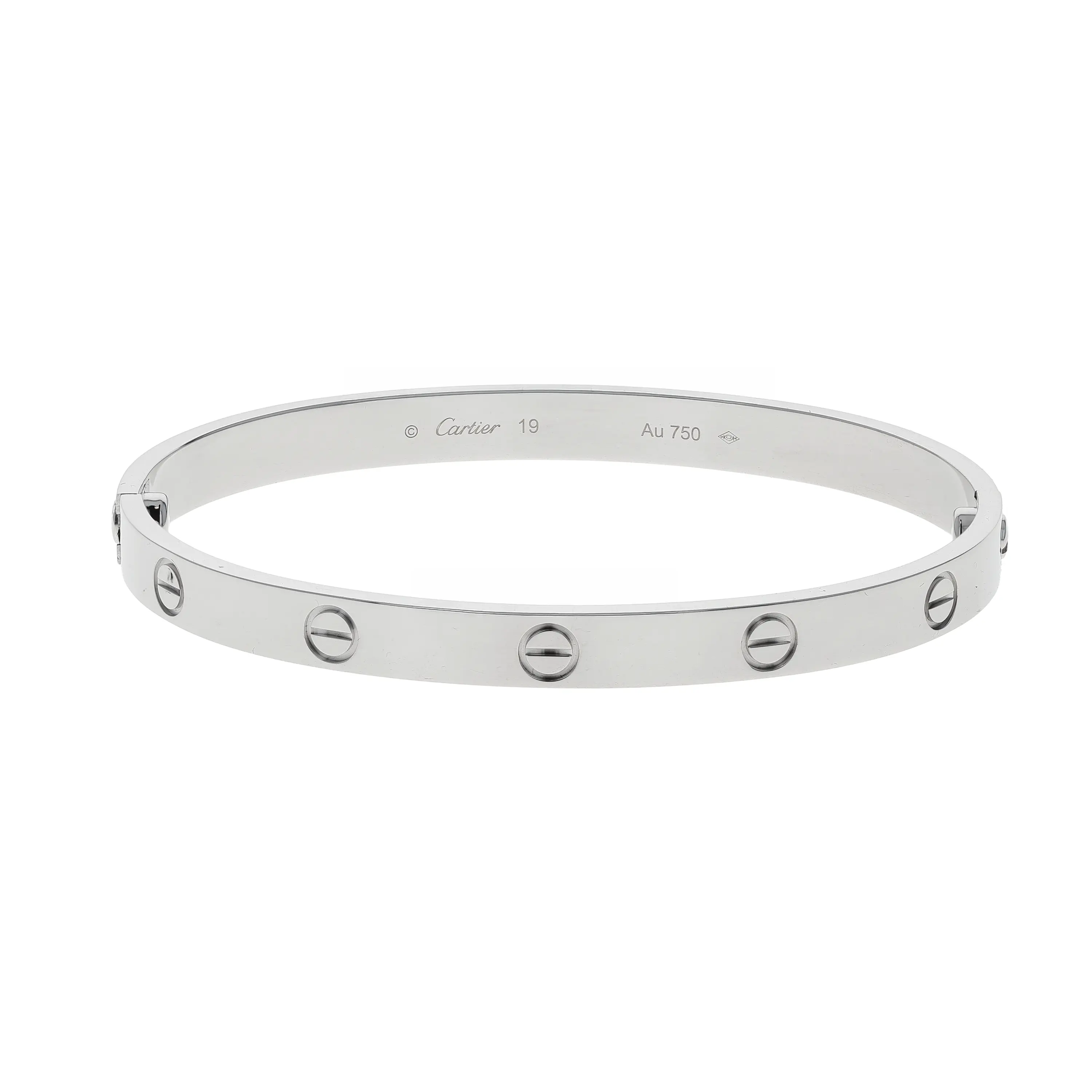 Pre-owned Cartier Love Bangle Bracelet Size 19