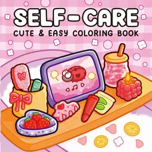 1pc SELF-CARE coloring book For Adults And Kids,Simple And Big Designs For Relaxat colouring books,Toys suitable for boys and girls, zero foundation drawing to relieve stress coloring book，Christmas gift，Halloween Gift，Back to school gifts