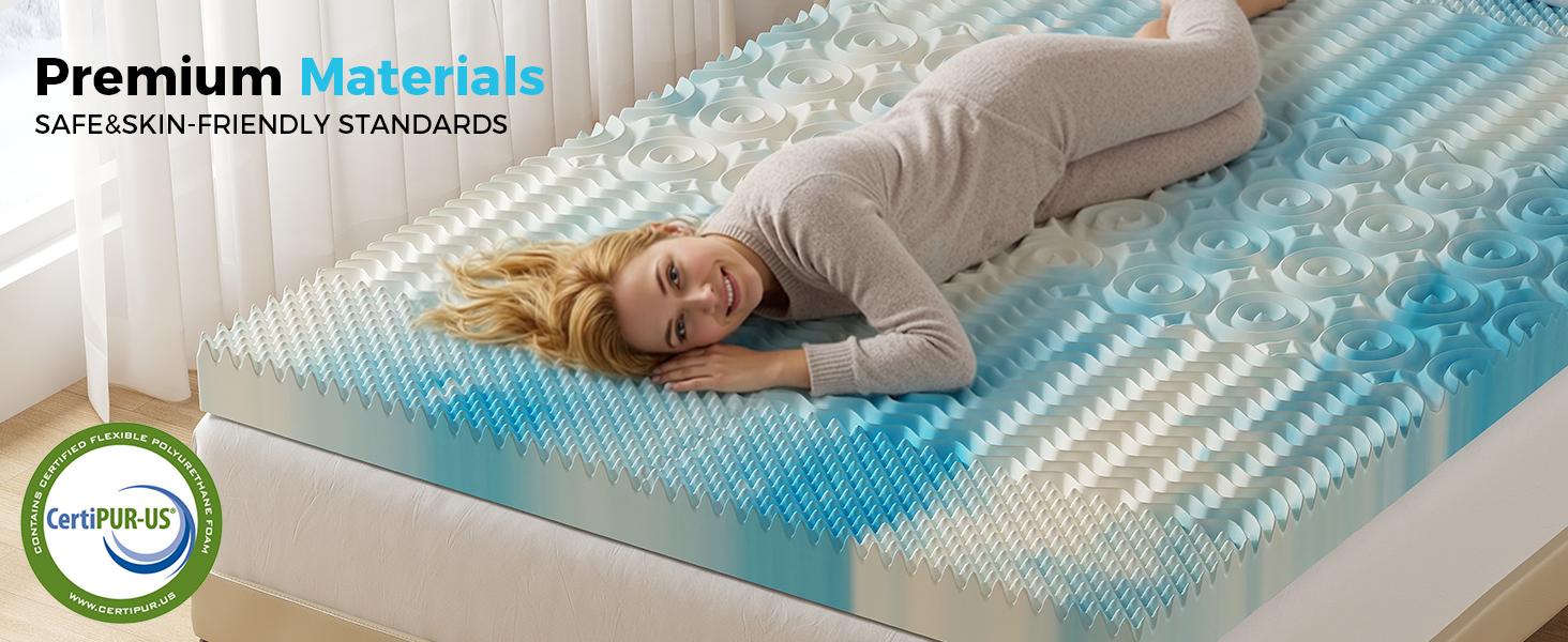 2 Inch Memory Foam Mattress Topper Full, 5-Zone Cooling Gel Infused Pressure Relief Bed Topper for Back & Hip Pain, Soft Dorm RV Camping Mattress Pad 2 Inch Memory Foam Mattress Topper Full, 5-Zone Cooling Gel Infused Pressure Relief Bed Topper for Back & Hip Pain, Soft Dorm RV Camping Mattress Pad
