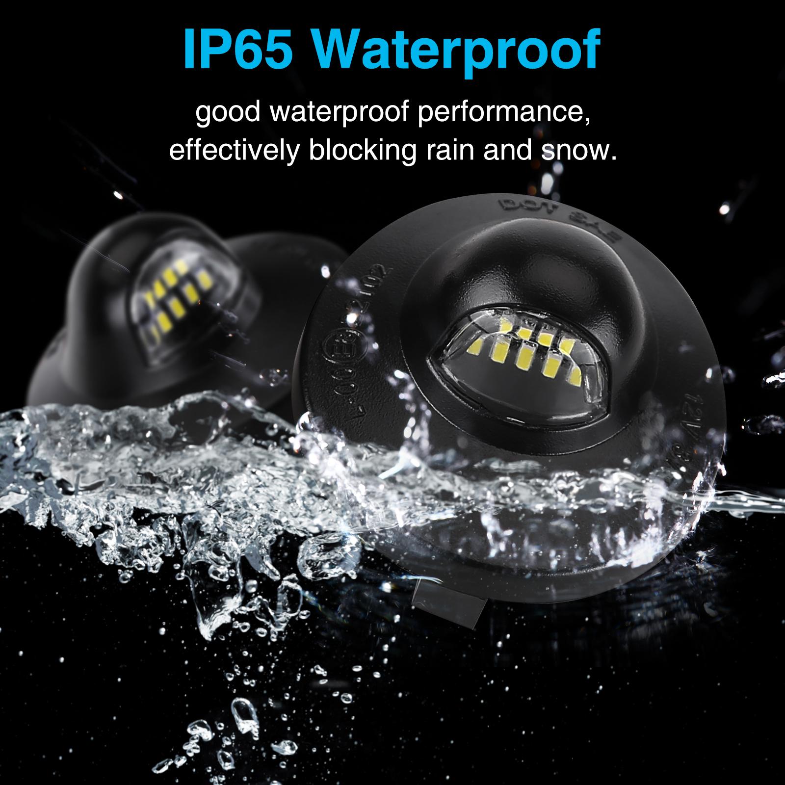 2-Pack LED License Plate Lights for Ford F150 F250 F350 Super Duty Trucks, 9 LED White Lights, Offroad Light Bar, Round LED Lamps