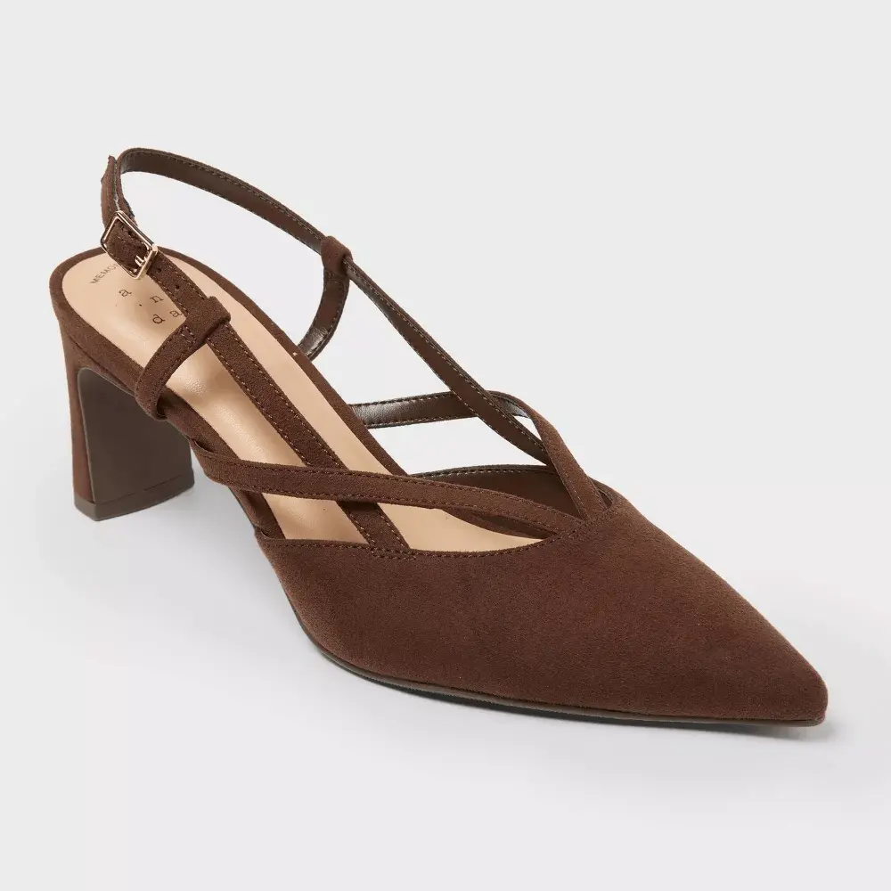 Women Veera Heels with Memory Foam Insole Brown size 7.5