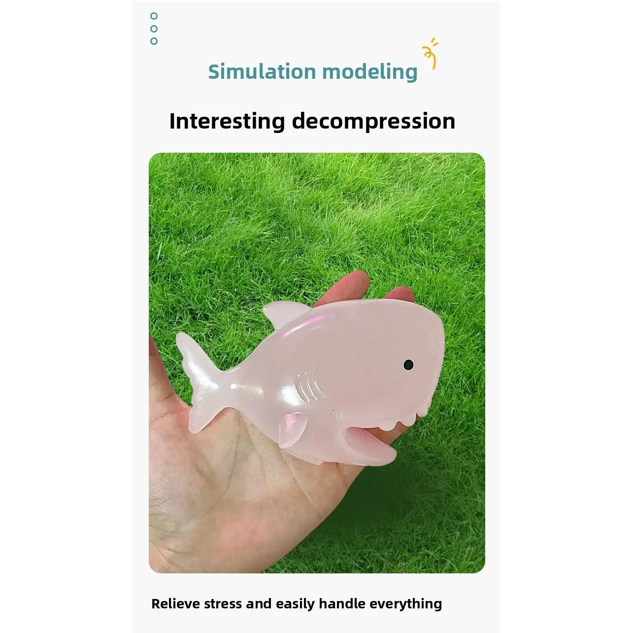 Maltose light turned shark decompression kneading music slow rebound cute toy for children's toys batch