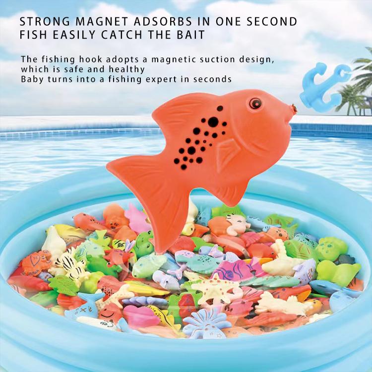48PCS Magnetic Fishing Bath Toys Game Set,Swimming Fish Toys for Bathtub,Water Table Bathtub Toys for Toddlers Kids Age 3-6, Pool Toys for Pretend Play&Education Teaching&Learning Colors