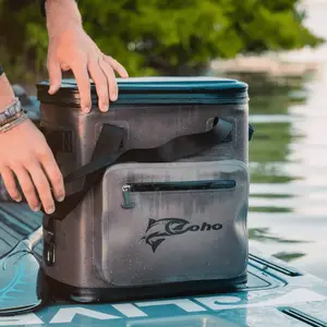 Hot selling styles 24 Can 18.7 quarts 42-Hour Insulated Leak-Proof Cooler 24 Can Capacity Portable Cooler Bag and Lunch Box Leak Proof Insulated Portable Cooler Fishing Bag (Black / White)