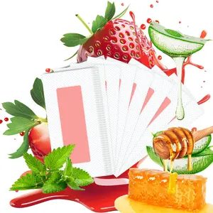 ROZINO Strawberry Wax Strips for Smooth & Moisturized Skin - Perfect for Face Body Arms Legs Chest Back Bikini Areas Easy Application