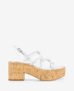 REACTION - Essa Metallic Cork Platform Sandal