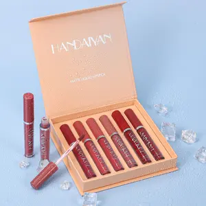 Set of 6 Waterproof Non-Stick Matte Lip Glosses, 2.5ML Each, High Pigmentation, Long-Lasting Makeup, Perfect for All-Day Wear, Cosmetic, Matte Lipstick