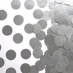 Silver Glitter Confetti Circles | 1.5 Inch Metallic Table Decor