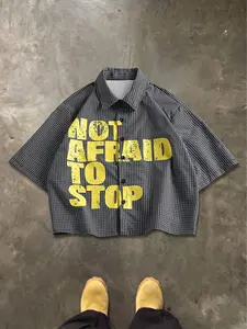 Men's Short Sleeve Plaid Shirt, Y2K Street Style, Breathable Wrinkle-Resistant Fabric, Casual Daily Wear, Urban Cool Look