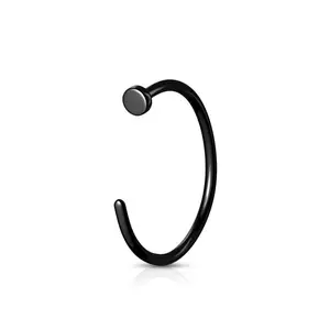 Black Titanium 18G Nose Stopper Ring