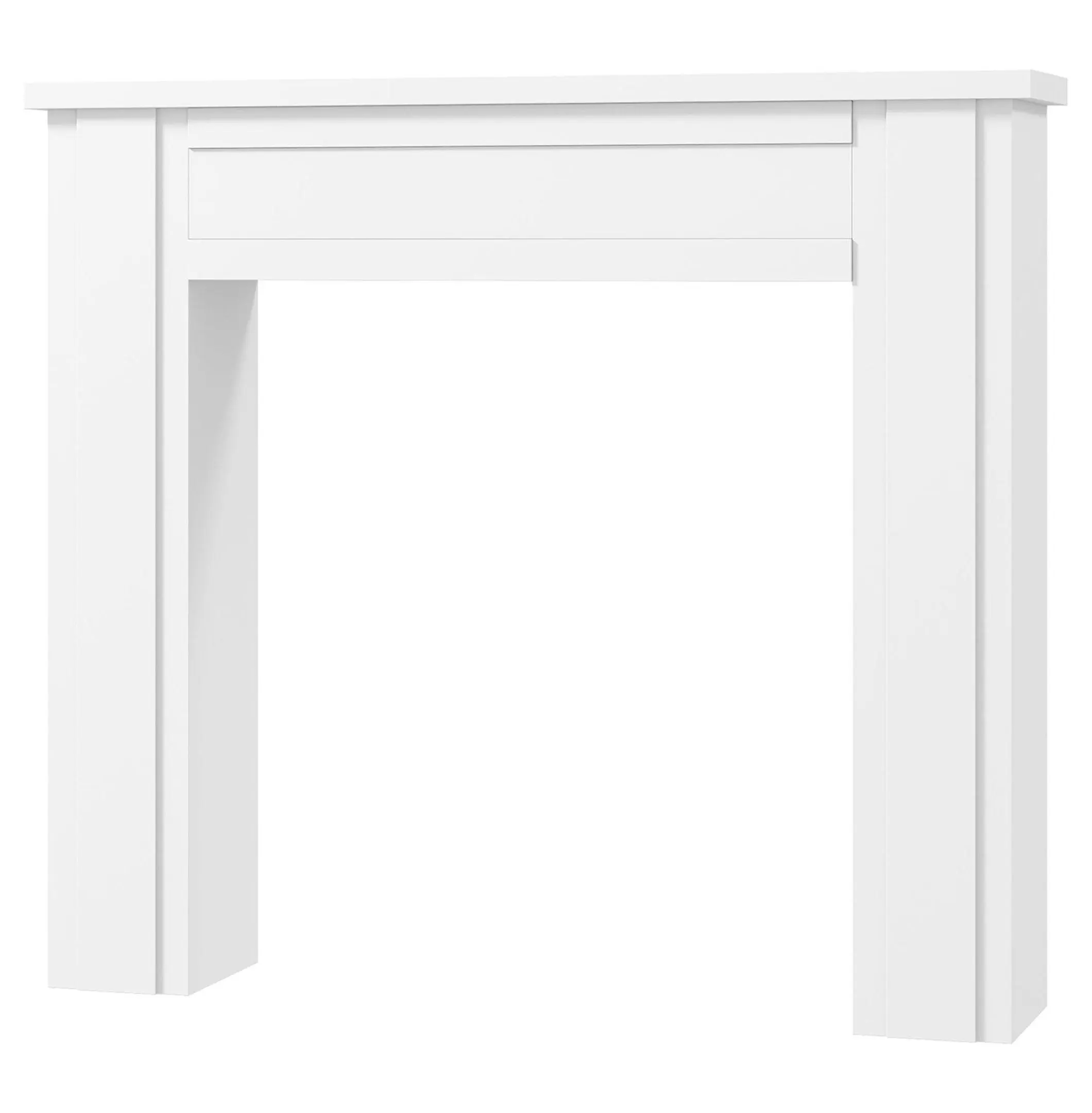 Fireplace Mantel Freestanding, Electric Fireplace Surround with Legs, 44.7" White Wood Mantelpiece, Living Room Decor Default Title