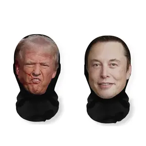 2Pack Realistic 3D Mesh Celebrity Face Mask and Headpiece Breathable Ultra Fine Fiber Material Super Stretch Fit Design Funny COSPLAY Prop Novelty Mask for Costume Parties Halloween and Cosplay Events