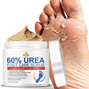 Urea Bamboo Charcoal Foot Scrub, Contains Tea Tree Oil, Urea, Salicylic Acid, Quick Absorption, Non-Greasy, Fresh and Smooth Feet, 200g