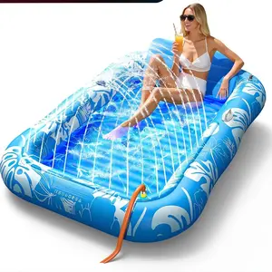 ARVIX Tanning Pool for Adults 85"x57" XL Inflatable Float with Comfort Pillow Lounger Design Pool Floor for Swimming Pools Sunbathing Tub 4-in-1 Summer Float with Cup Holders and UV Resistant Material  Mother’s Day Gift | April Stock up summerwins