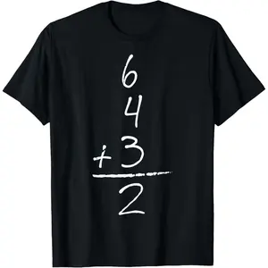 Baseball Inspired Math 6 4 3 2 Double Play Softball Game Tee T-Shirt