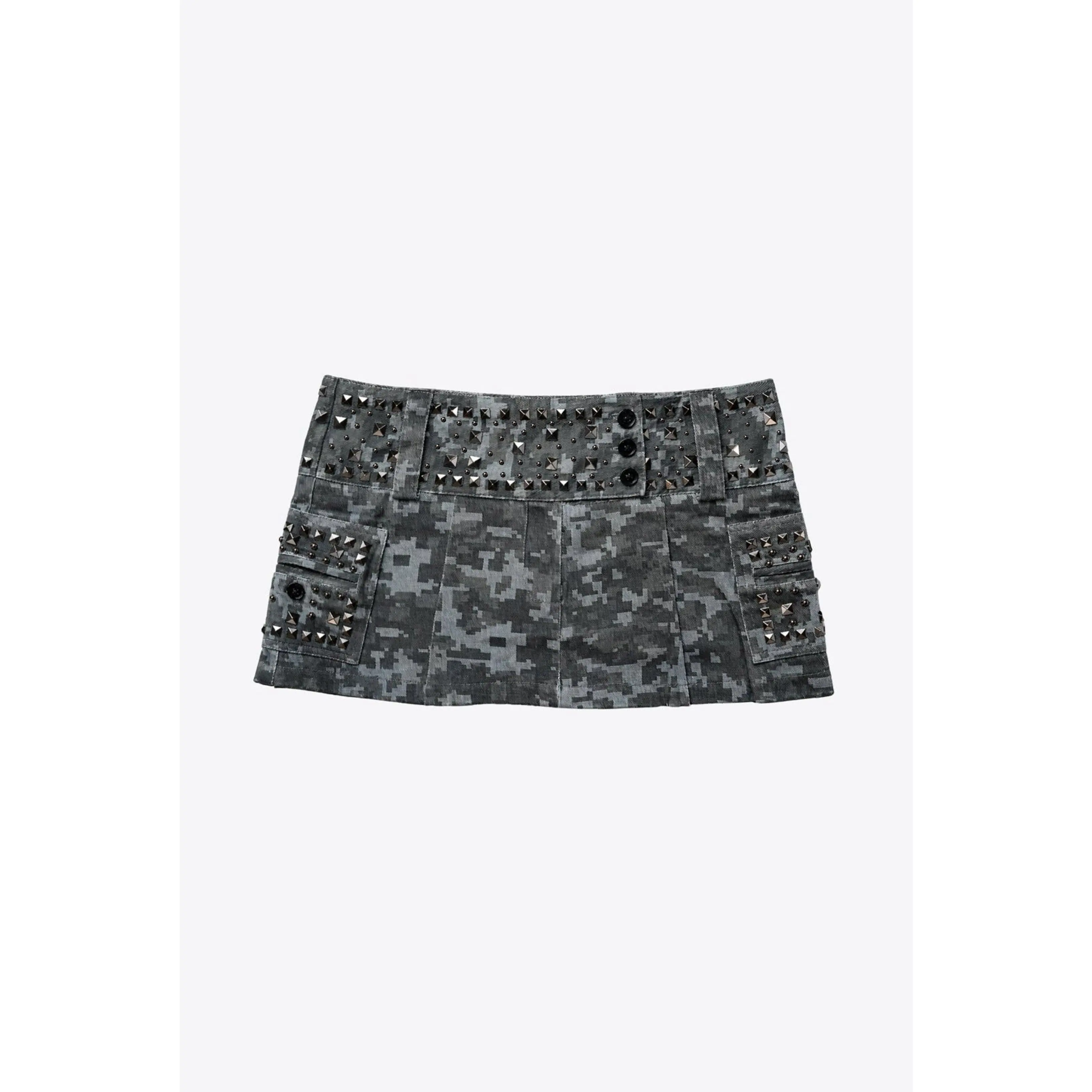 Studded Pixel Camo Skort