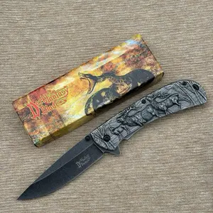 Folding Pocket Knife Outdoors All Metal Gray Deer Bucks Bushcrafting knife Camping Carving Whittling